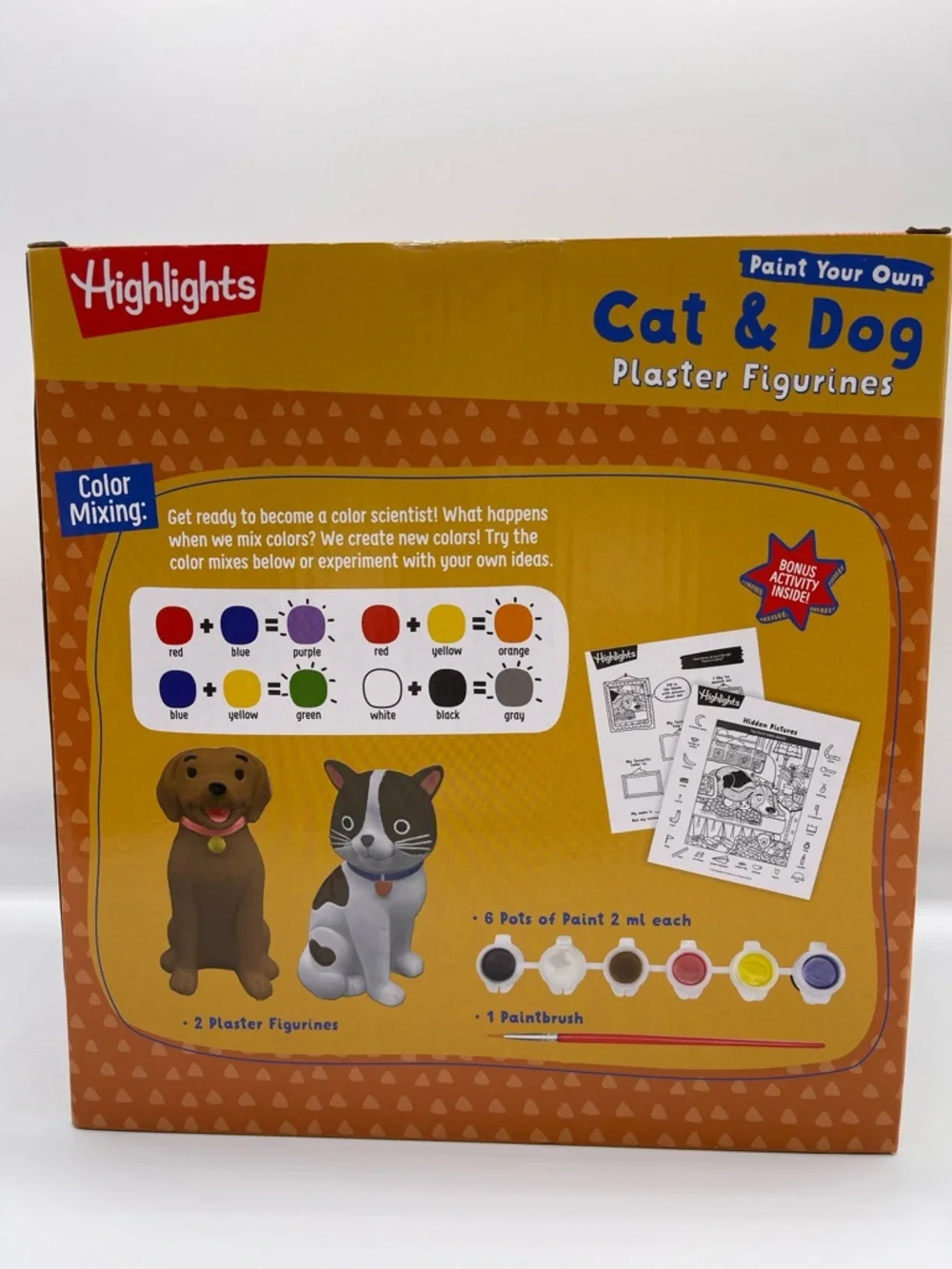 Highlights Paint Your Own Cat & Dog Plaster Figurines - White